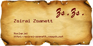 Zsirai Zsanett névjegykártya